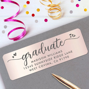 Rose Gold Abschluss Script unterstützt Moderne Adr