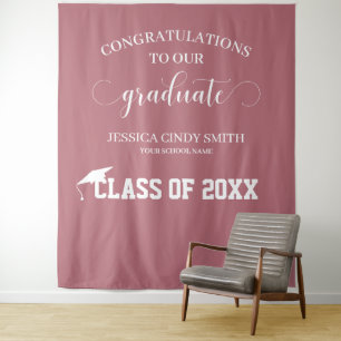 Rose Gold Absolventen Foto Booth Prop Tapisserie Wandteppich