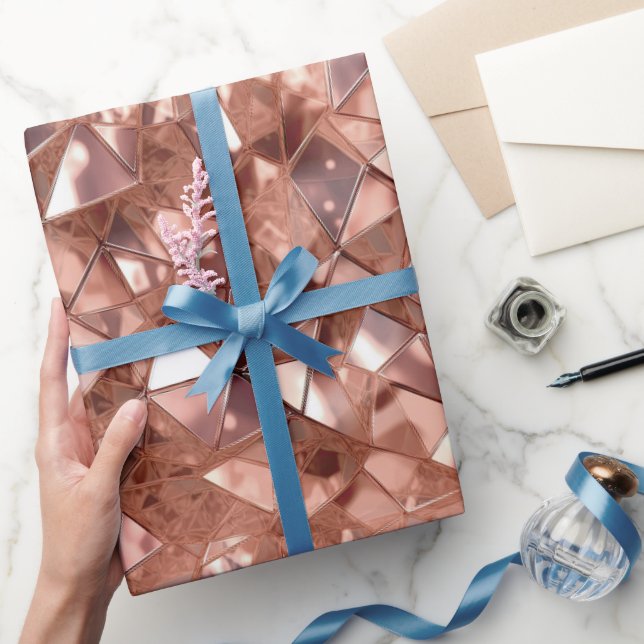 Rose Gold Abstrakt Geschenkpapier (Schenken)