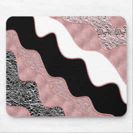 Rose Gold Abstrakt Wave Modernes Gold Glam Trendy Mousepad