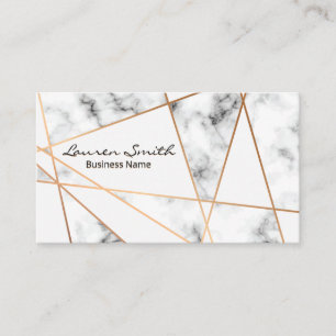 Rose Gold Abstrakte Metalllinien   Marmor Visitenkarte