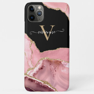 Rose Gold Achat Glitter Monogramm Case-Mate iPhone Hülle