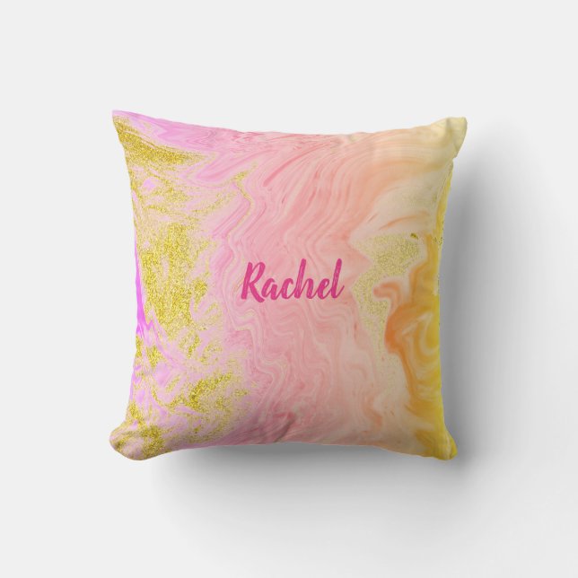 Rose Gold Agate Bridesmaid Individuelle Name Gesch Kissen (Vorderseite)