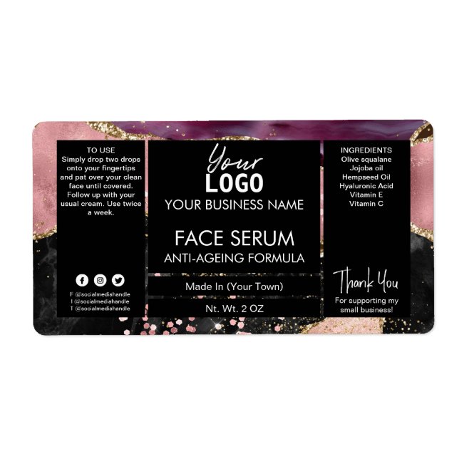 Rose Gold Agate Face und Haaröl Serum (Vorne)