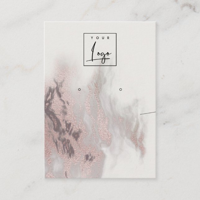 Rose Gold Agate Necklace Logoaufzeichnung Visitenkarte (Vorderseite)