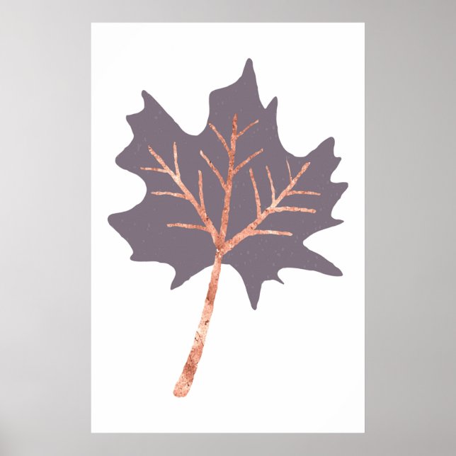 Rose Gold-Ahornleaf Poster (Vorne)