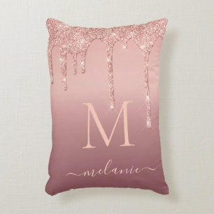 Rose Gold Akzent Pillow mit Ihrem Namen und Buchst Dekokissen