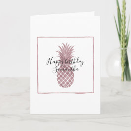 Rose Gold Ananas Geburtstag Karte