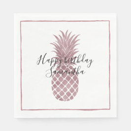 Rose Gold Ananas Geburtstag Serviette