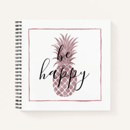 Rose Gold Ananas ist glücklich Notizbuch
