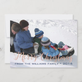 Rose Gold and Red Christmas Knit Feiertagskarte