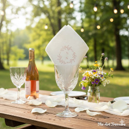 Rose Gold and White Luxury Elegant Floral Napkins Serviette