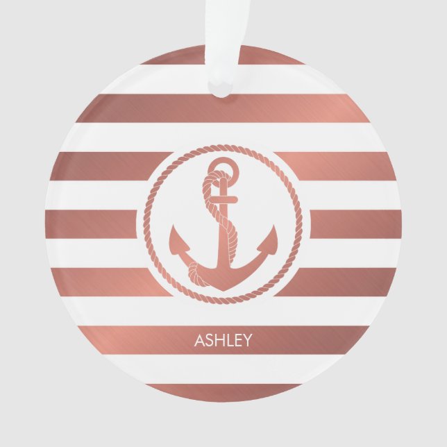 Rose Gold Anker Ornament (Vorderseite)