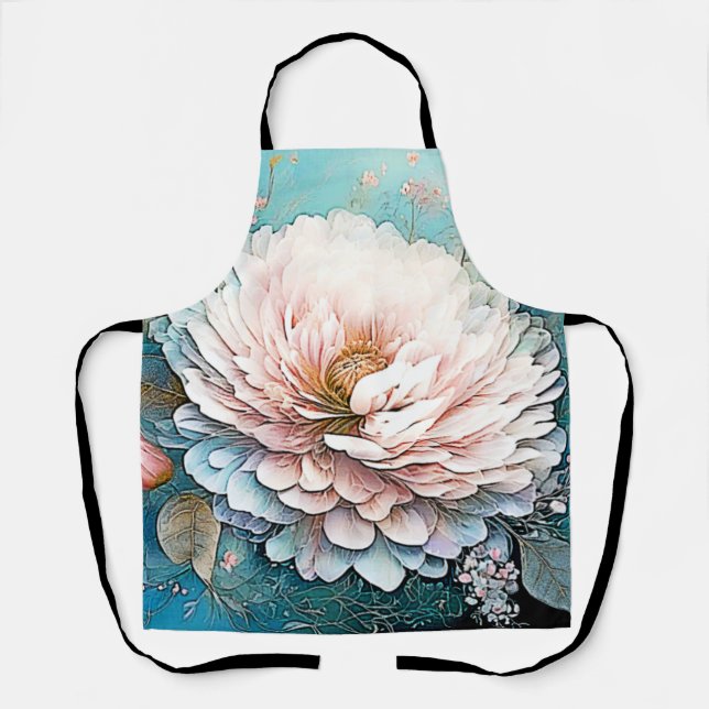 Rose Gold Aquamarin Bloom Art Schürze (Vorderseite)