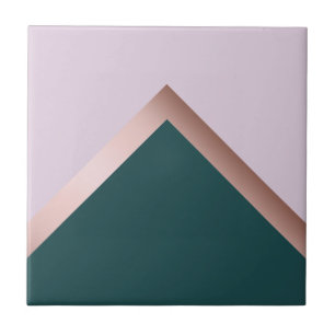 Rose Gold aquamarine und lila geometrische Gestalt Fliese