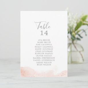 Rose Gold Aquarell Tischnummer Sitzplan
