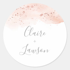 Rose Gold Aquarellbräune und Aufkleber für den Grä