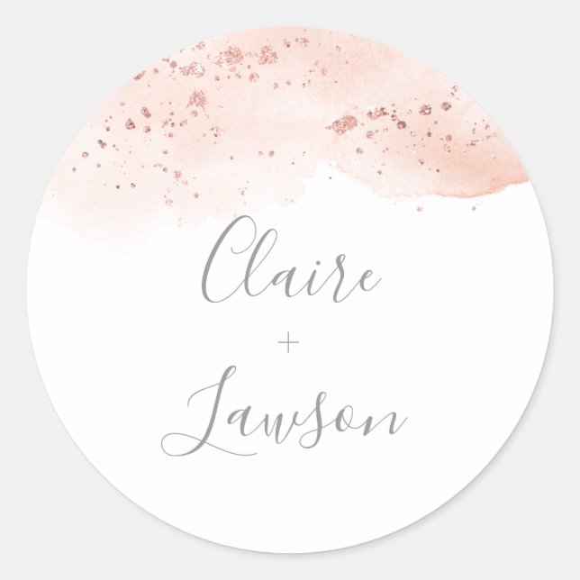 Rose Gold Aquarellbräune und Aufkleber für den Grä (Vorderseite)