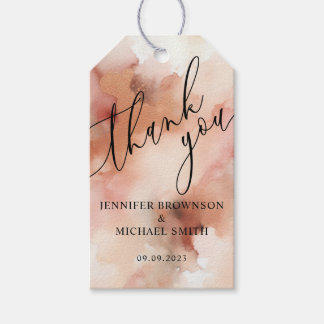 Rose Gold Aquarellfarbe Rosa Hochzeitsgeschenk Geschenkanhänger