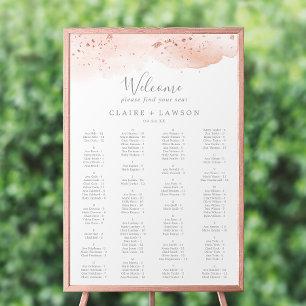 Rose Gold Aquarelltafel Alphabetisches Seekarte Poster