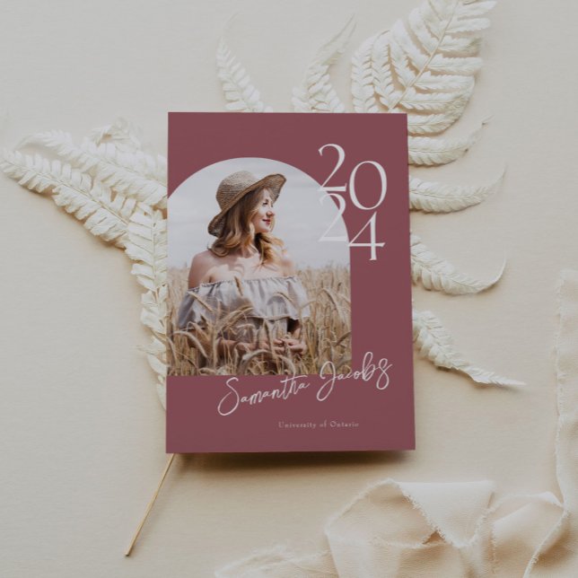 Rose Gold Arch Moderner Minimalistischer Foto Absc Einladung (Von Creator hochgeladen)