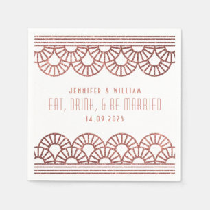 Rose Gold Art Deco Hochzeitsempfang Napkin Serviette