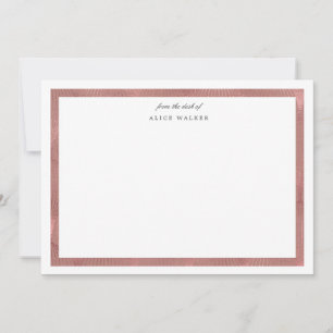 Rose gold art Deko monogram Stationierungskarte Mitteilungskarte