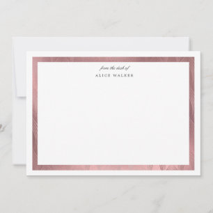Rose gold art Deko monogram Stationierungskarte Mitteilungskarte