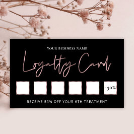 Rose Gold auf dem Schwarzen Elegant Treuekarte