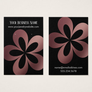 Rose Gold auf Schwarz-Blume-1-Earring-Display
