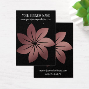 Rose Gold auf Schwarz-Blume-5-Ohrring-Anzeige
