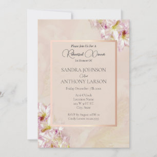 Rose Gold Azalea Hochzeit Probe Einladung
