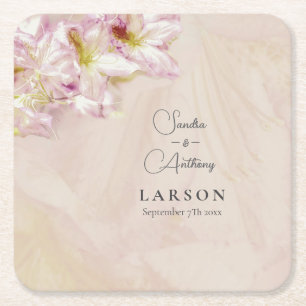 Rose Gold Azalea Wedding Rechteckiger Pappuntersetzer