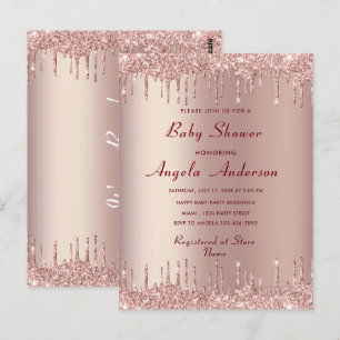 Rose Gold Baby Boy Shower Invitation Modèle