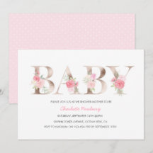 Rose Gold Baby Dusche Einladung