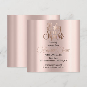Rose Gold Babydusche Einladung