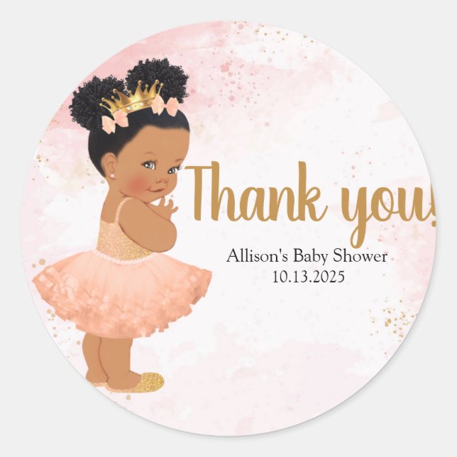 Rose Gold Babyprinzessin Klassischer Rundaufkleber Runder Aufkleber (Vorderseite)