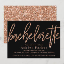 Rose Gold Bachelorette Party Invitation Parties sc