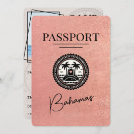 Rose Gold Bahamas Pass Save the Date