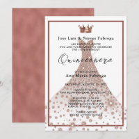 Rose Gold Ball Gown & Tiara Quinceañera Geburtstag