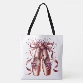 Rose Gold Ballet Slippers Large Shoulder Tote  Tasche