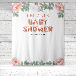 Rose Gold Ballon Babydusche Rosa Blumenkugel Hinte Wandteppich