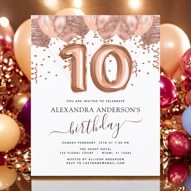 Rose Gold Ballons 10. Geburtstagsparty (Von Creator hochgeladen)