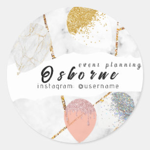 Rose Gold Ballons Eventplanung Runder Aufkleber
