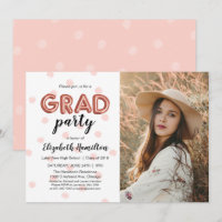 Rose Gold Balloon Letters & Confetti Grad Party