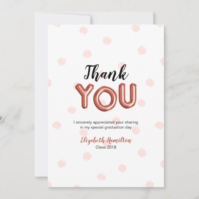 Rose Gold Balloon Type Grad Party Merci (Devant)