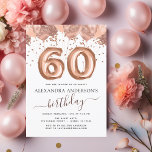 Rose Gold Balloons 60. Geburtstagsparty Einladung<br><div class="desc">Sechzigste (60.) Geburtstagsparty Blush Pink - Rose Gold Ballons und Confetti Geburtstagsparty Einladung . Dies ist die perfekte Einladung zum Geburtstag für eine moderne Rose Gold und Blush Pink Glitzer Sparkle Girly Geburtstagsparty. Bitte kontaktieren Sie den Designer,  um passende Sonderanfertigungen zu erhalten.</div>
