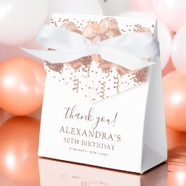 Rose Gold Balloons Danke für die 50. Geburtstagspa Geschenkschachtel
