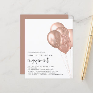 Rose Gold Balloons Engagement Party einladen