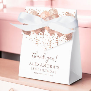 Rose Gold Balloons Vielen Dank für Ihre 13. Geburt Geschenkschachtel